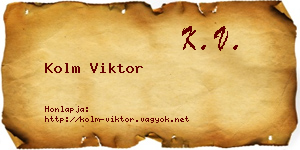 Kolm Viktor névjegykártya
